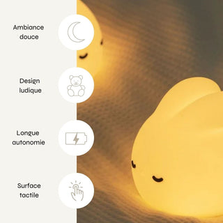 Veilleuse lapin bébé avec lumière LED